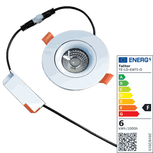 Talitor LED Downlight 6W 3000K IP44 Juster- & Dimbar