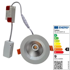 Talitor LED Downlight 9W 3000K IP44 Fast Dimbar